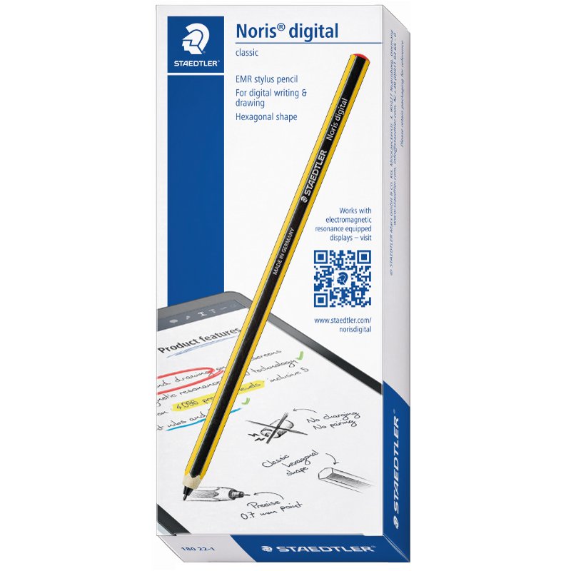STAEDTLER Noris digital stylus, technologie EMR, rayé jaune/noir